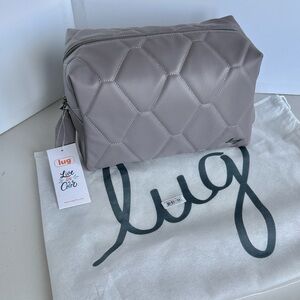 Bumper Satin Luxe Vegan Leather Cosmetic Case Pearl